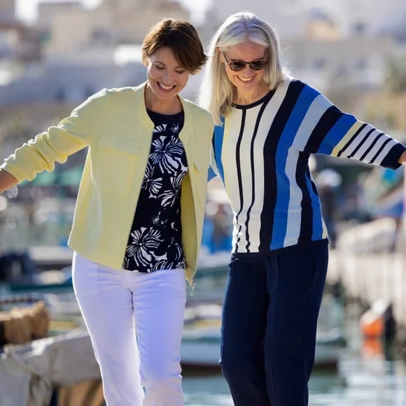 BONITA NWT RARE XXL Striped Fine Knit Pullover Sweater • Germany Exclusive - Picture 11 of 12